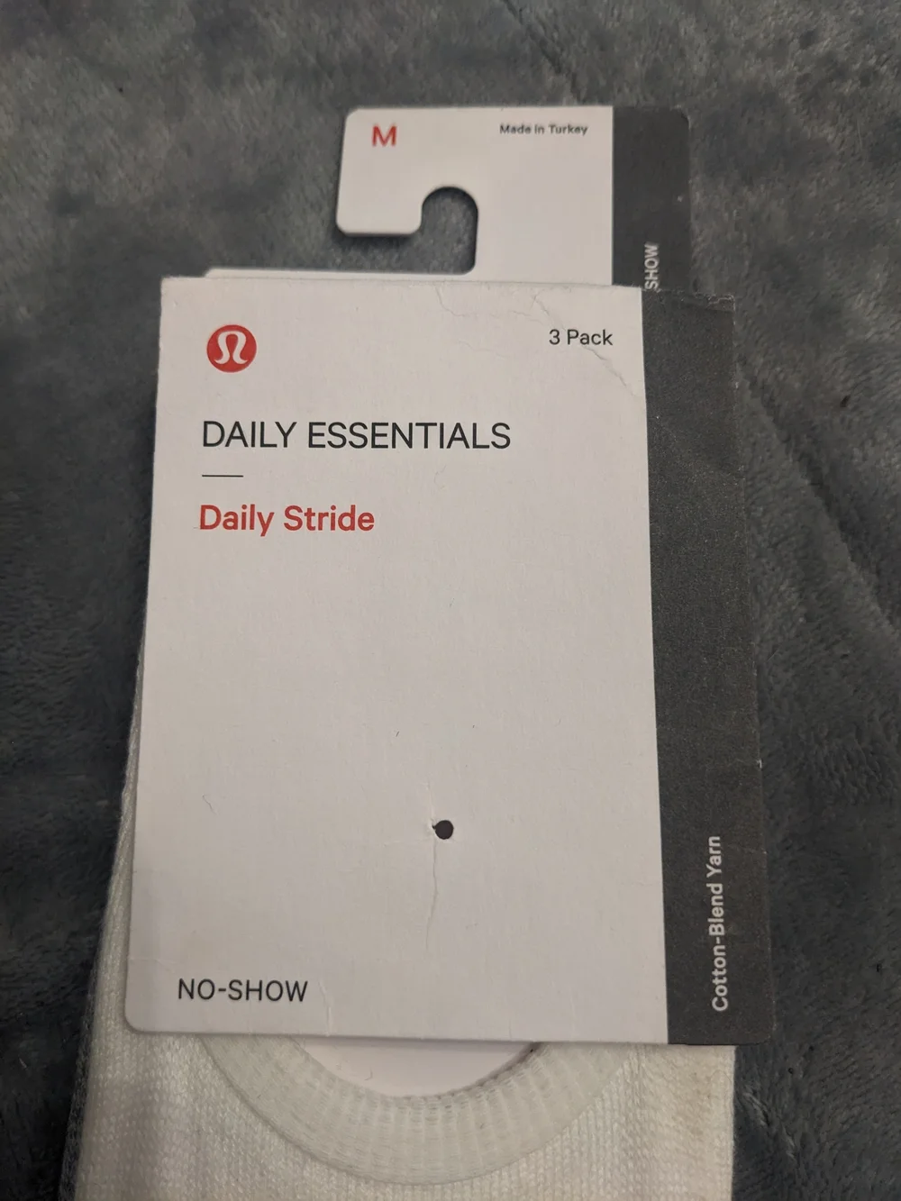 NWT lululemon Daily Stride No-Show Sock 3-Pack - White, Gray, Black | Size Med-R
